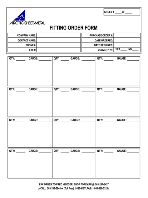 sheet metal fitting order form|Get the free sheet metal fitting order form .